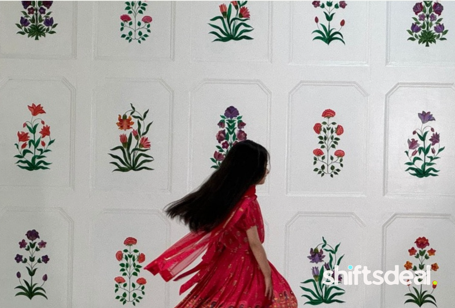 Floral Panel Wall Photography Studio in Delhi